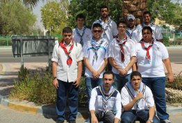 Scouts of AAU participated in changing flags of UAE & AAU as part of their plan for community service