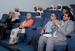 An awareness lecture on the importance of time was presented by Dr. Mahmoud Alkobisi under the organization of the Deanship of Student Affairs