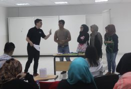 تدريب الطلبة المشاركين في مهرجان أبوظبي للعلوم -مقر العين-